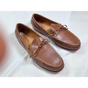 Club Room Men's Boat Shoes Size 12 Brown Moc Toe Lace Up Loafers